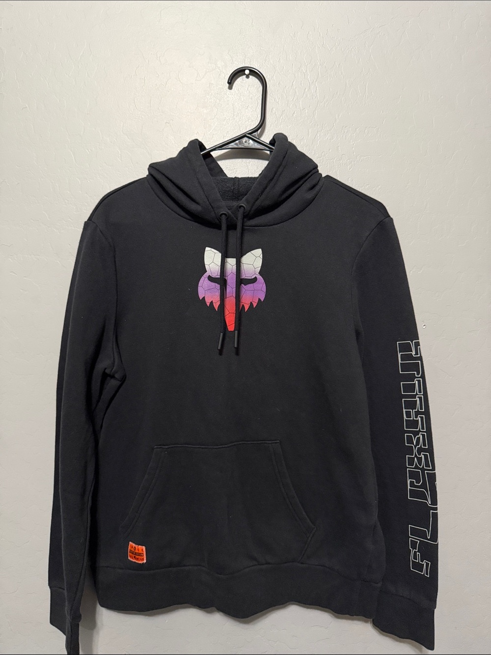 Fox Black Crewneck Hoodie with Gradient Fox Logo